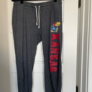 University of Kansas KU joggers in a charcoal grey | size L